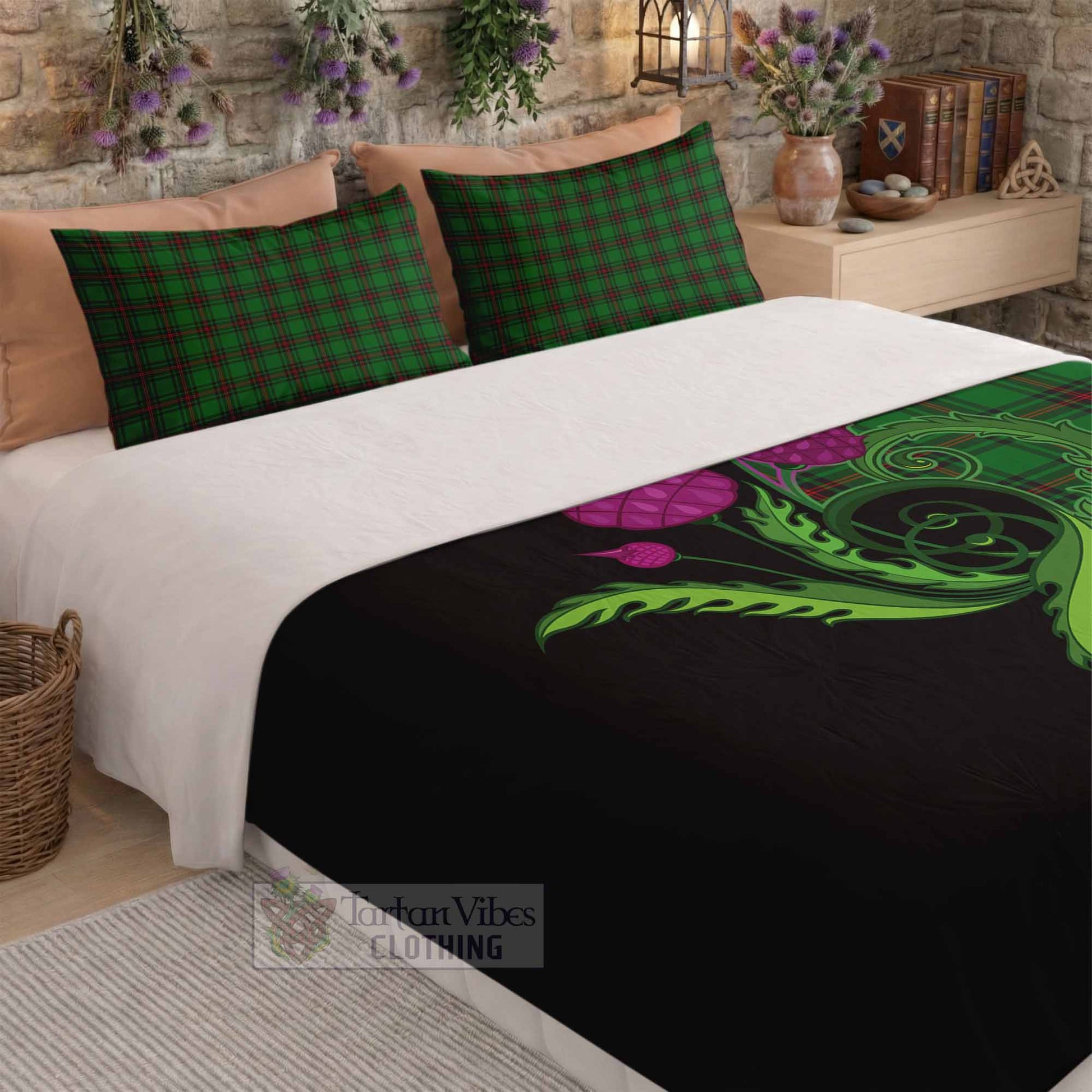 Beveridge Tartan Bedding Set Traditional Scottish Thistle - Tartan Vibes Clothing