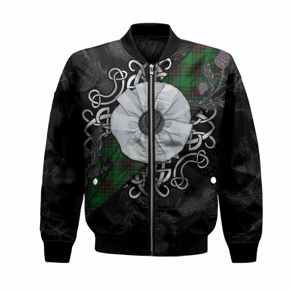 Beveridge Tartan Bomber Jacket Jacobite White Rose Unisex Black - Tartan Vibes Clothing