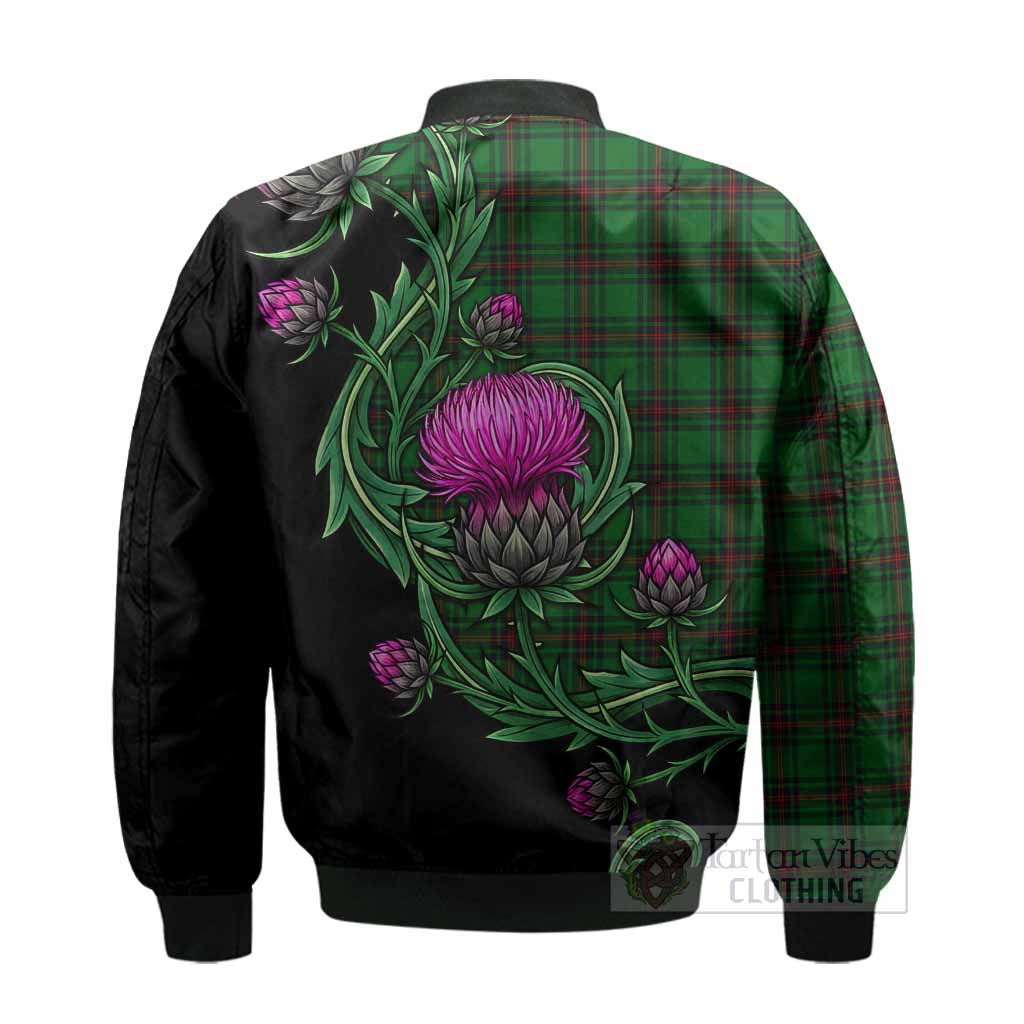 Beveridge Tartan Bomber Jacket Resilient Scottish Thistle - Tartan Vibes Clothing