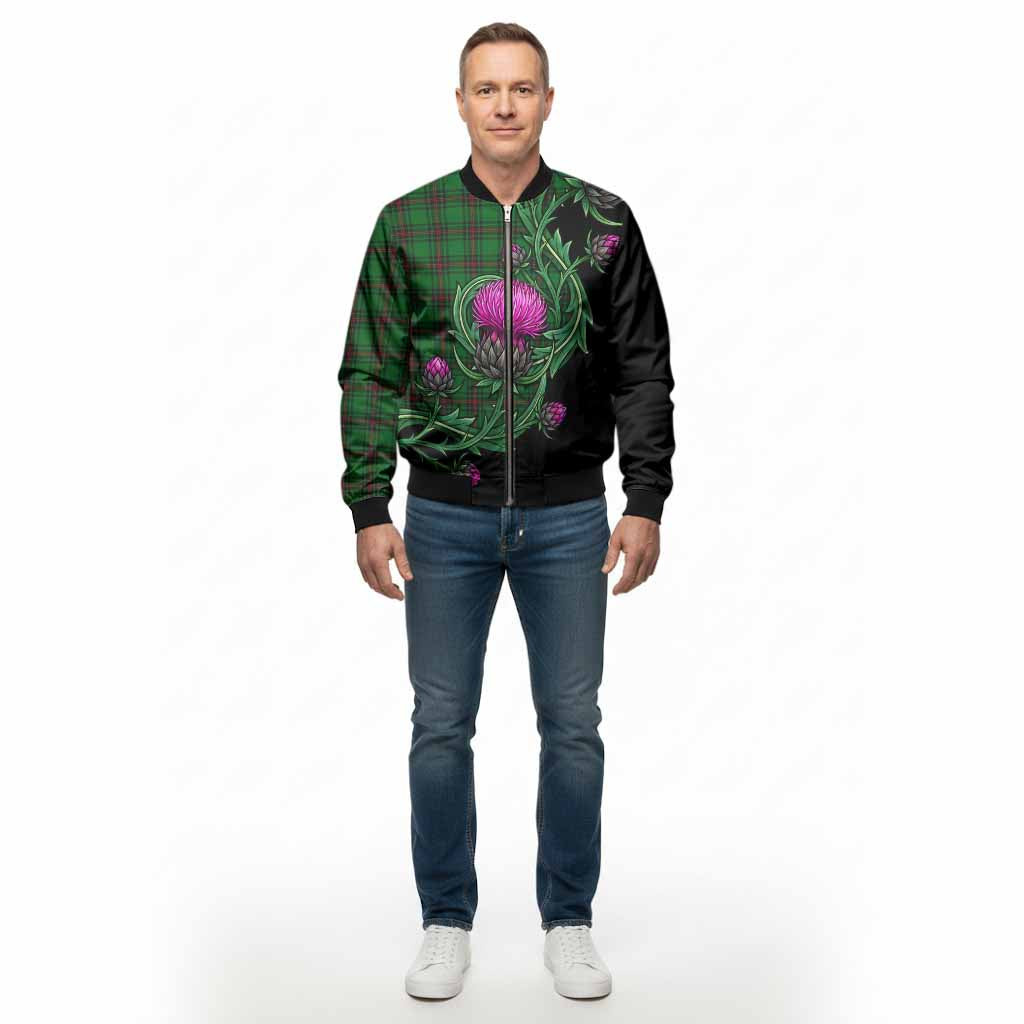 Beveridge Tartan Bomber Jacket Resilient Scottish Thistle - Tartan Vibes Clothing