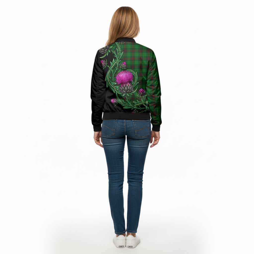Beveridge Tartan Bomber Jacket Resilient Scottish Thistle - Tartan Vibes Clothing