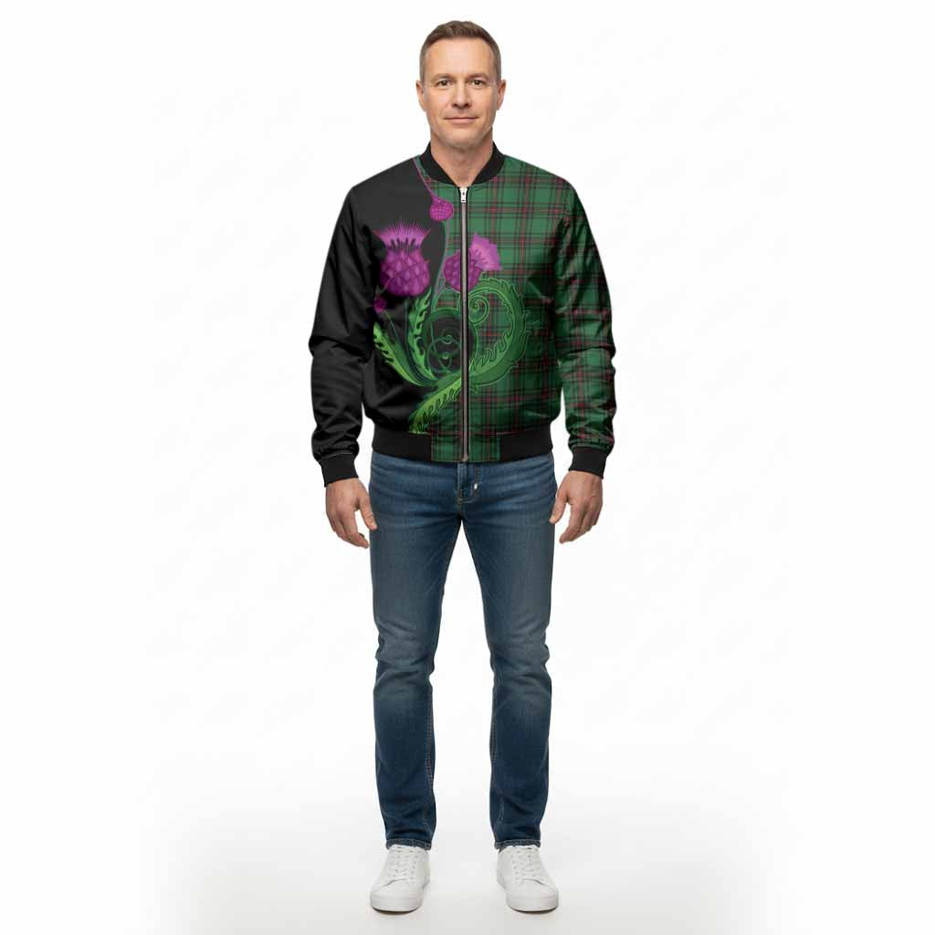 Beveridge Tartan Bomber Jacket Traditional Scottish Thistle