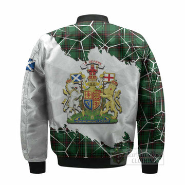 Beveridge Tartan Bomber Jacket with Family Crest and Lion Rampant Grunge Style