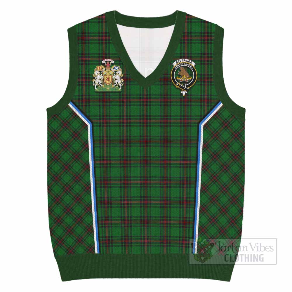 Beveridge Tartan Crest Knitted V-Neck Vest Scotland Coat of Arm Flag Style - Tartan Vibes Clothing