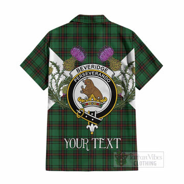 Beveridge Tartan Family Crest Cotton Hawaiian Shirt Scottish Burns Night Thistle Floral