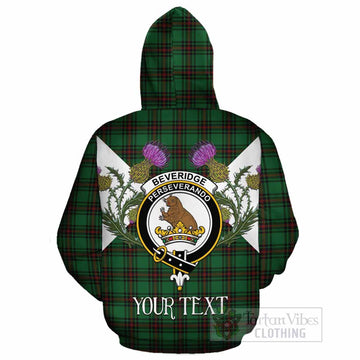 Beveridge Tartan Family Crest Cotton Hoodie Scottish Burns Night Thistle Floral