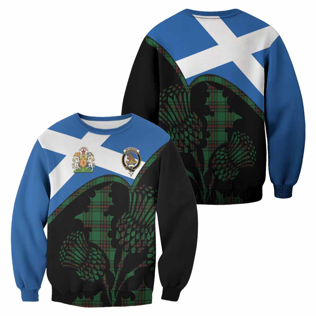Beveridge Tartan Family Crest Sweatshirt Scotland Thistle Floral Flag Style