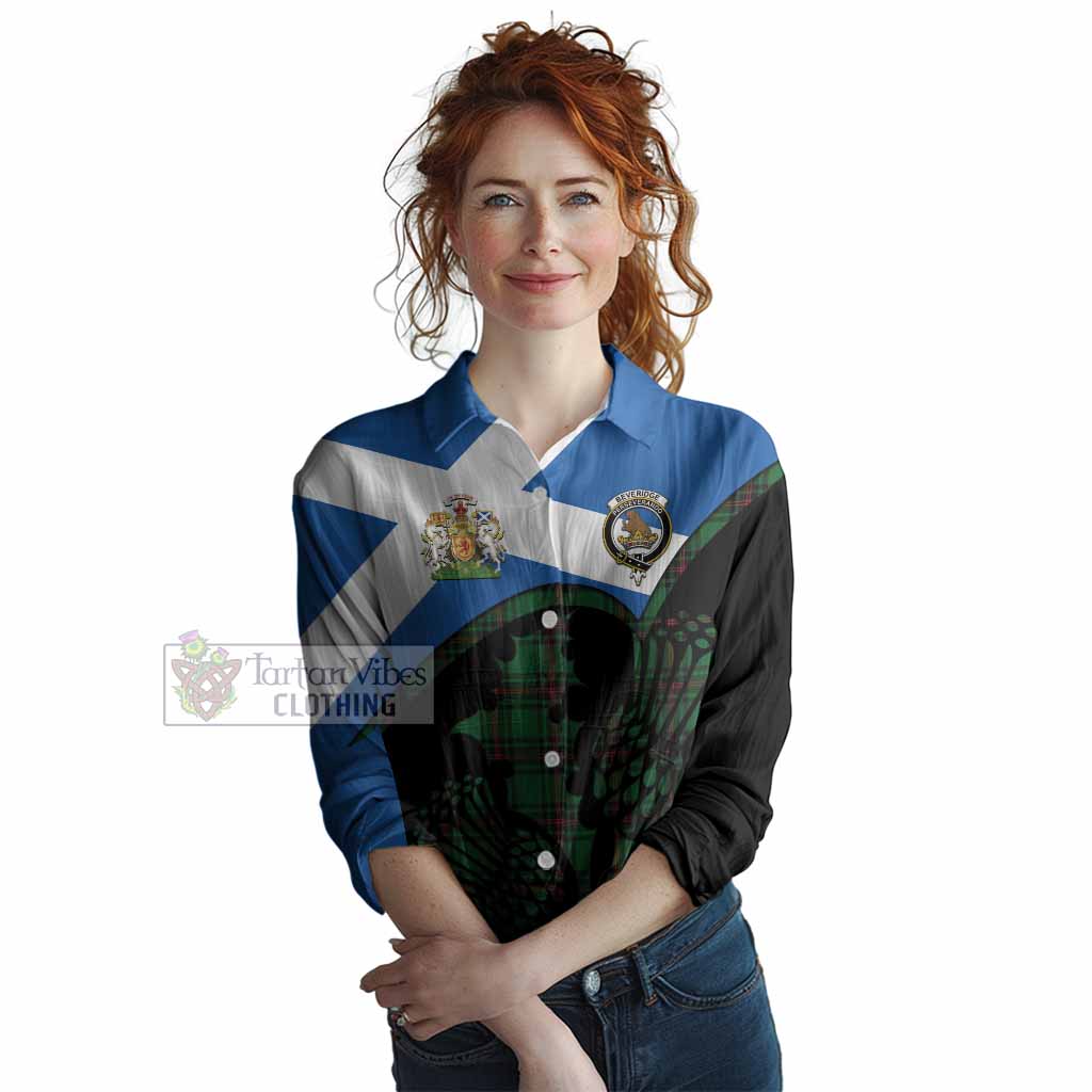 Beveridge Tartan Family Crest Women Casual Shirt Scotland Thistle Floral Flag Style