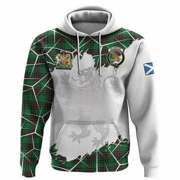 Beveridge Tartan Hoodie with Family Crest and Lion Rampant Grunge Style