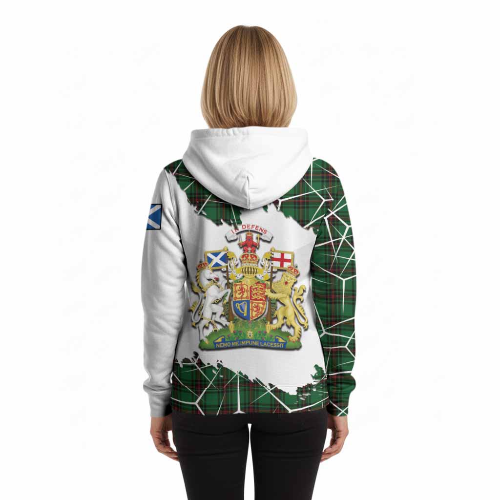 Beveridge Tartan Hoodie with Family Crest and Lion Rampant Grunge Style
