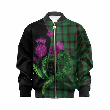 Beveridge Tartan Kid Bomber Jacket Traditional Scottish Thistle