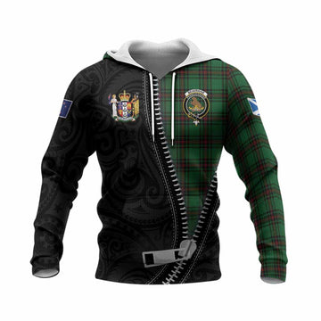 Beveridge Tartan Knitted Hoodie New Zealand Pattern Unique Zipper Stylized