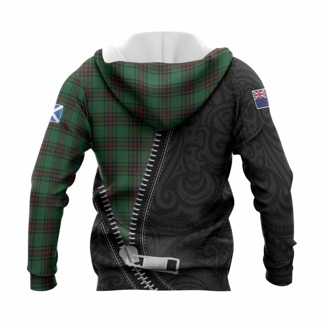 Beveridge Tartan Knitted Hoodie New Zealand Pattern Unique Zipper Stylized