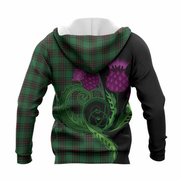 Beveridge Tartan Knitted Hoodie Traditional Scottish Thistle