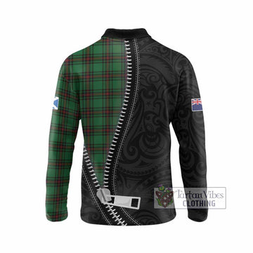 Beveridge Tartan Long Sleeve Polo Shirt New Zealand Pattern Unique Zipper Stylized