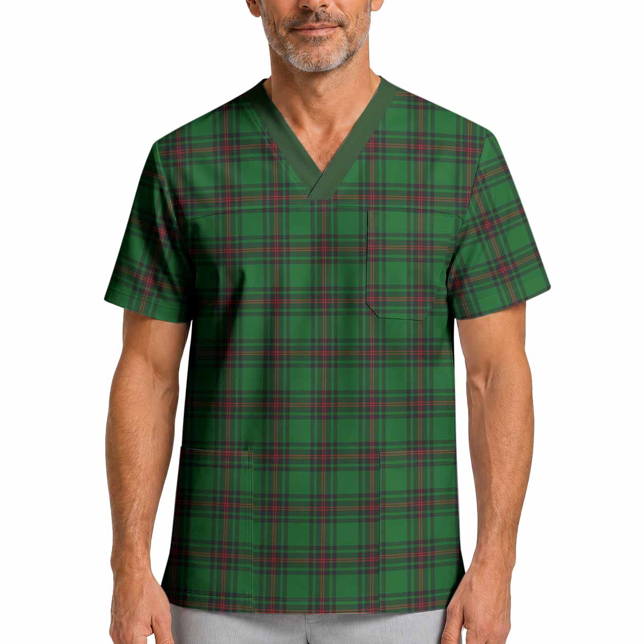 Beveridge Tartan Scrub Top XL - Tartan Vibes Clothing