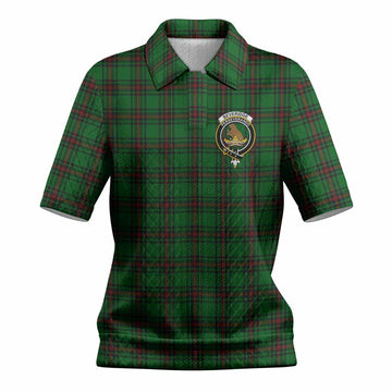 Beveridge Tartan Women’s Polo Sweater Top with Family Crest