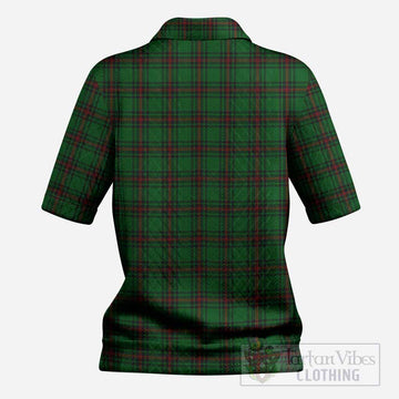 Beveridge Tartan Women’s Polo Sweater Top with Family Crest