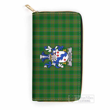 Biggar Irish Clan Tartan Women's Leather Wallet with Coat of Arms