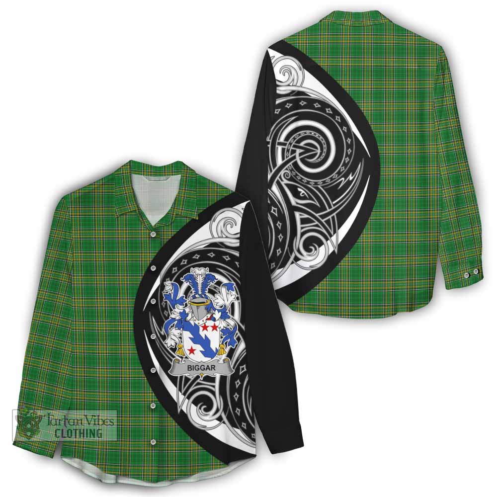 Tartan Vibes Clothing Biggar Irish Clan Women's Casual Shirt Celtic Circle Style