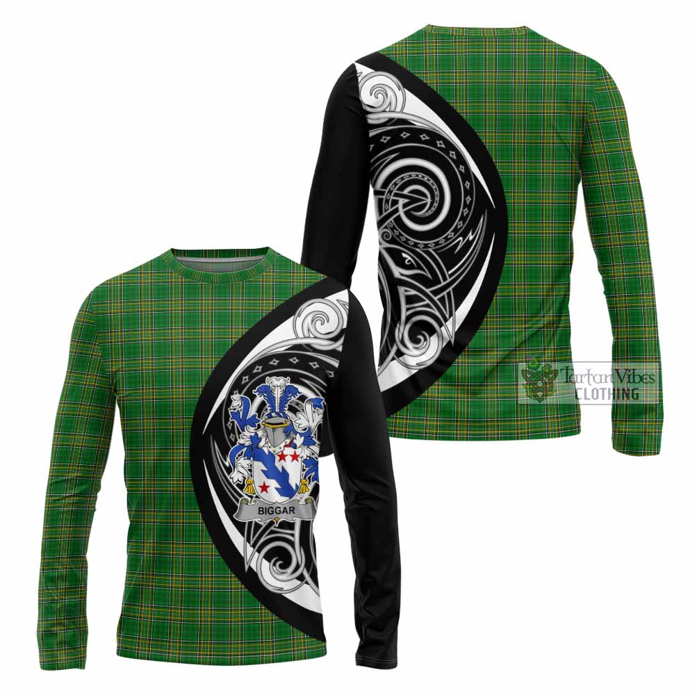 Tartan Vibes Clothing Biggar Irish Clan Long Sleeve T-Shirt Celtic Circle Style