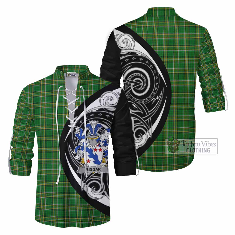 Tartan Vibes Clothing Biggar Irish Clan Ghillie Kilt Shirt Celtic Circle Style