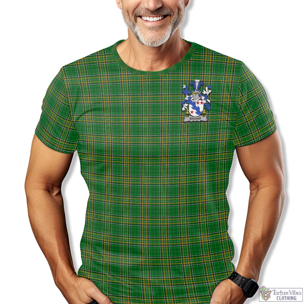 Tartan Vibes Clothing Biggar Ireland Clan Tartan T-Shirt with Family Seal