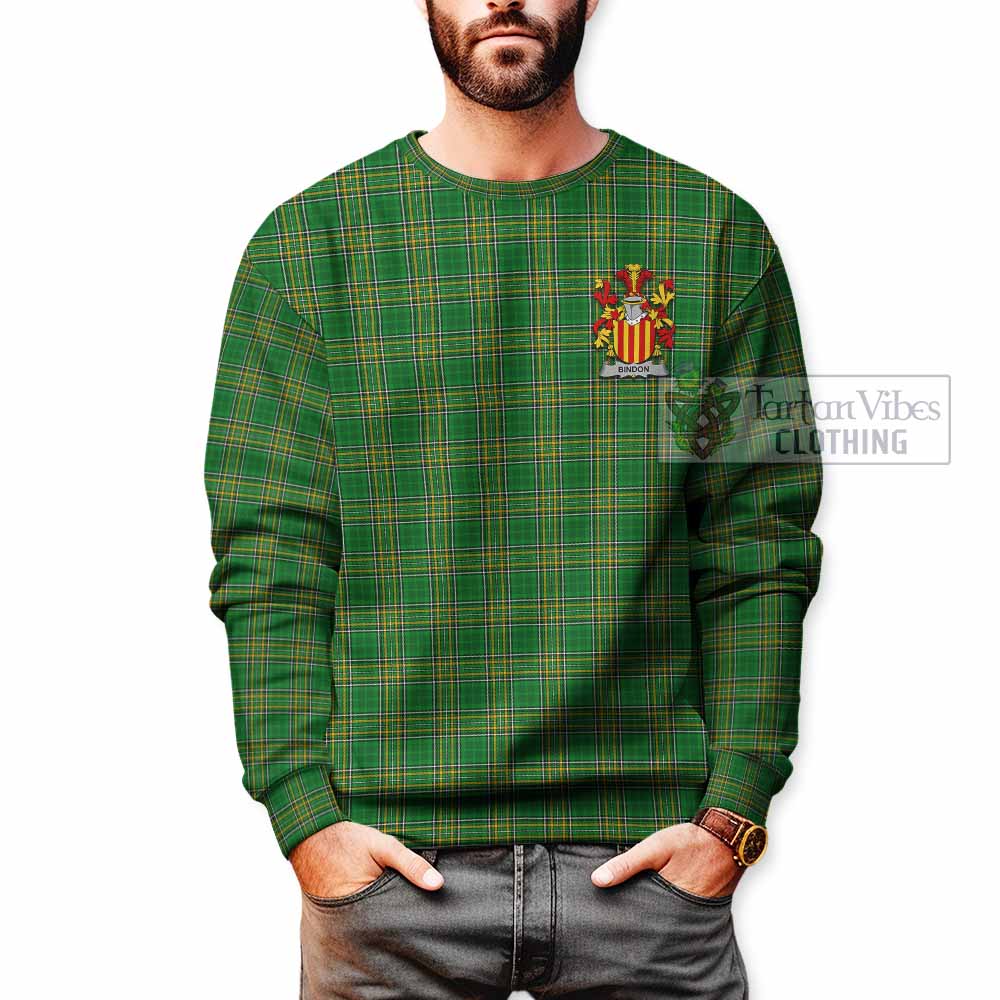 Tartan Vibes Clothing Bindon Irish Clan Tartan Sweatshirt with Coat of Arms