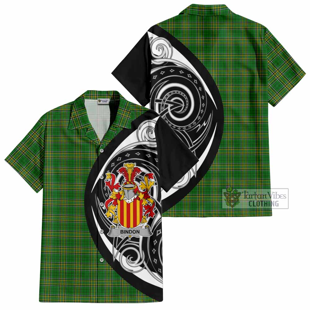 Tartan Vibes Clothing Bindon Irish Clan Short Sleeve Button Shirt Celtic Circle Style