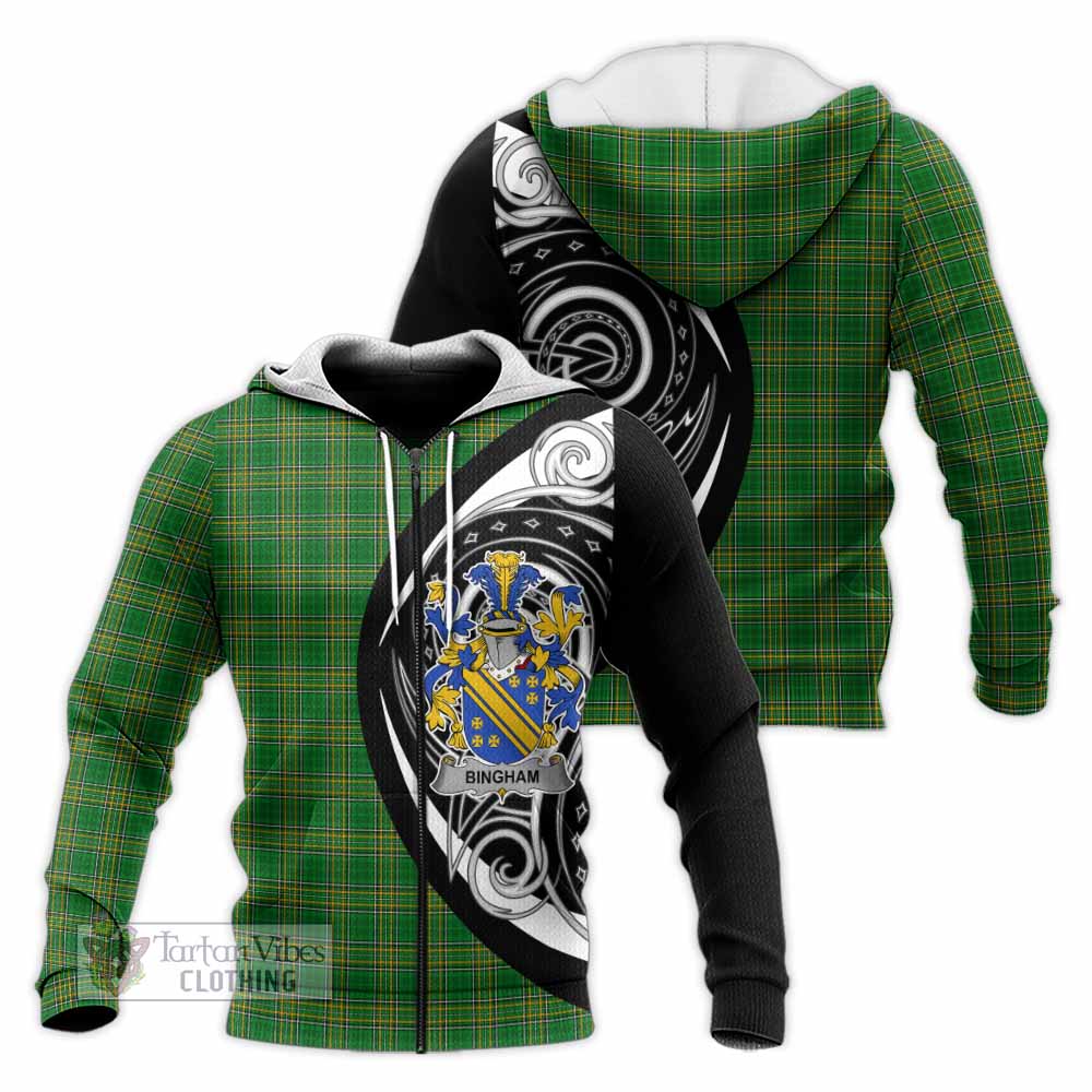Tartan Vibes Clothing Bingham Irish Clan Knitted Hoodie Celtic Circle Style