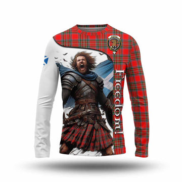 Binning Crest Tartan Long Sleeve T-Shirt Inspired by the Freedom of Scottish Warrior Unisex - Tartan Vibes Clothing