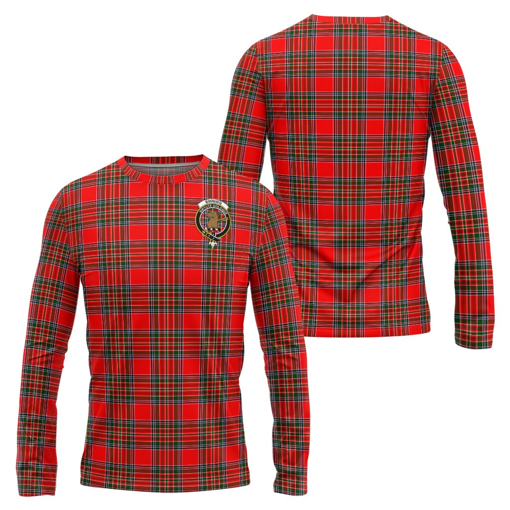 Binning Tartan Long Sleeve T-Shirt with Family Crest Unisex - Tartan Vibes Clothing