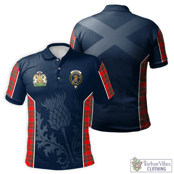 Binning Tartan Men's Polo Shirt with Family Crest and Scottish Thistle Vibes Sport Style