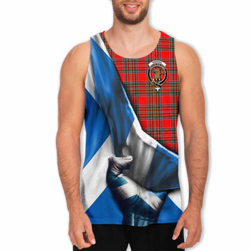 Binning Tartan Men's Tank Top with Family Crest Scotland Patriotic Style Men - Tartan Vibes Clothing