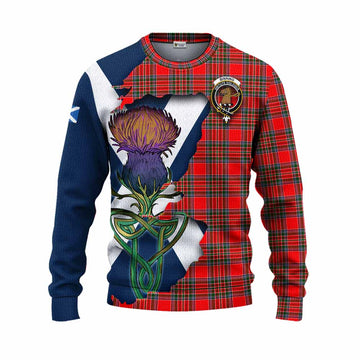 Tartan Vibes Clothing Binning Tartan Family Crest Knitted Sweater Scottish Thistle Celtic Inspired