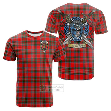 Binning Tartan Cotton T-shirt with Family Crest Celtic Skull Style Kid's Shirt - Tartan Vibes Clothing