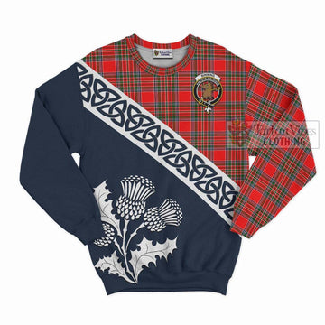 Binning Tartan Sweatshirt Featuring Thistle and Scotland Map Unisex - Tartan Vibes Clothing