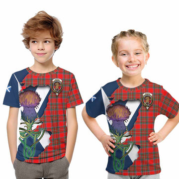 Tartan Vibes Clothing Binning Tartan Family Crest Kid T-Shirt Scottish Thistle Celtic Inspired