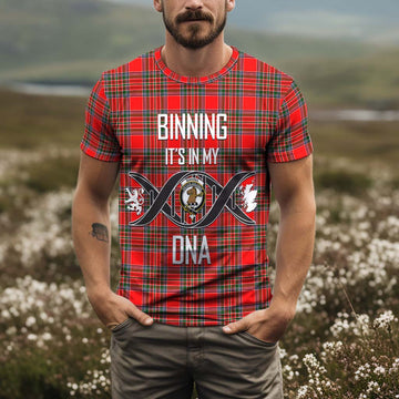 Binning Tartan T-Shirt with Family Crest DNA In Me Style Kid's Shirt - Tartan Vibes Clothing