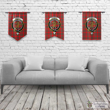 Binning Tartan Gonfalon, Tartan Banner with Family Crest Rectangle - Tartan Vibes Clothing