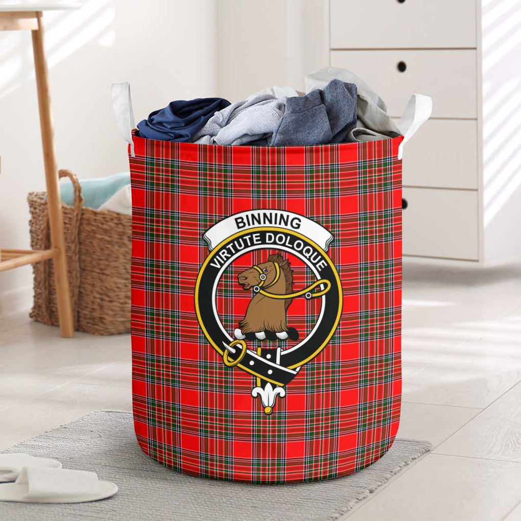 Binning Tartan Laundry Basket with Family Crest One Size - Tartan Vibes Clothing