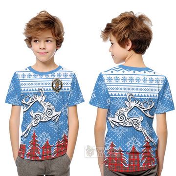 Binning Clan Christmas Kid T-Shirt Celtic Reindeer Style Youth XL Size14 - Tartan Vibes Clothing