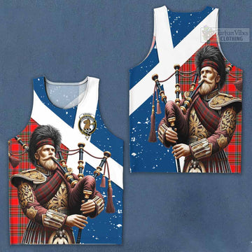 Binning Tartan Men's Tank Top with Family Crest Scottish Bagpiper Vibes Men - Tartan Vibes Clothing