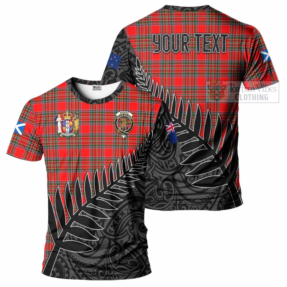 Binning Crest Tartan T-Shirt with New Zealand Silver Fern Half Style Kid's Shirt - Tartan Vibes Clothing