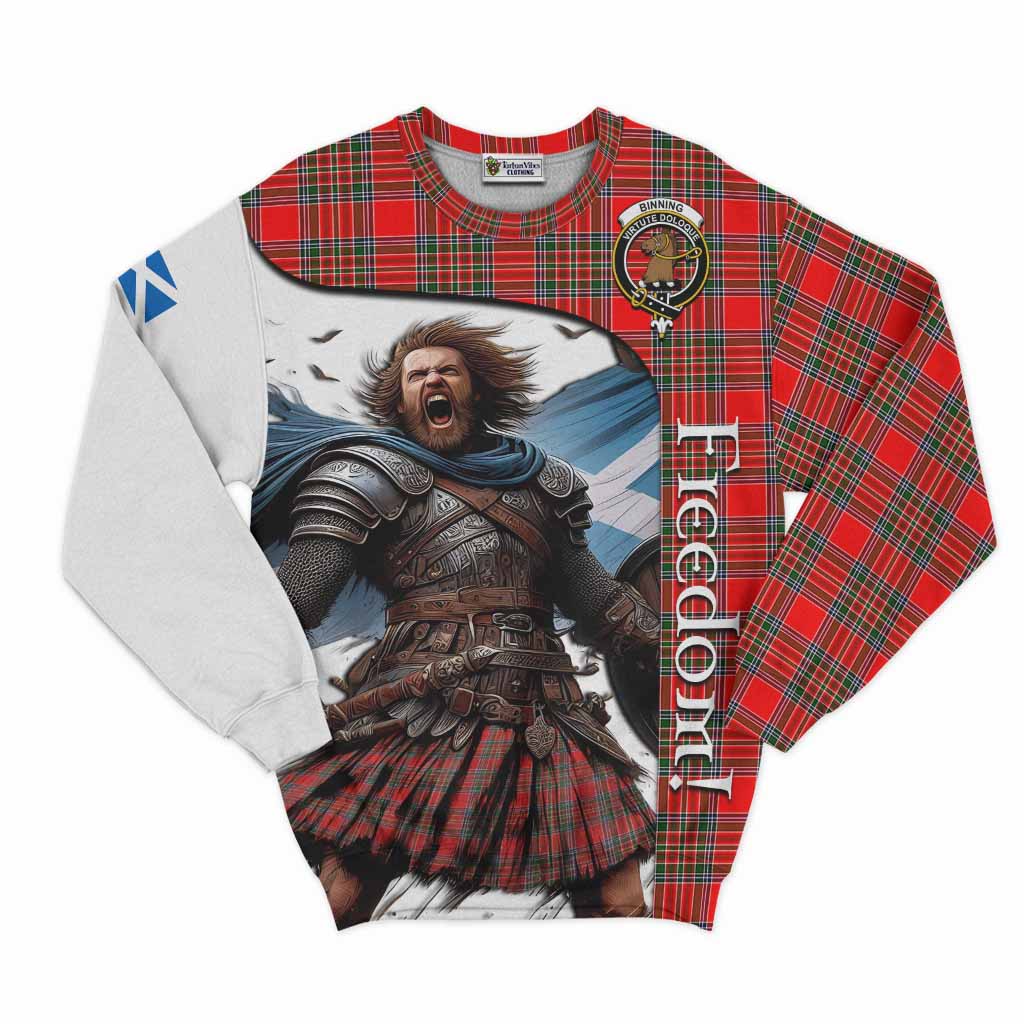 Binning Crest Tartan Sweatshirt Inspired by the Freedom of Scottish Warrior Unisex - Tartan Vibes Clothing