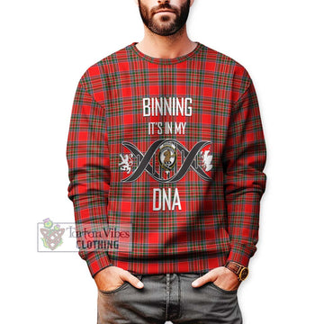 Binning Tartan Sweatshirt with Family Crest DNA In Me Style Unisex - Tartan Vibes Clothing