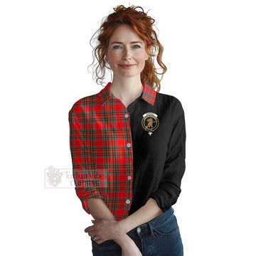 Binning Tartan Women's Casual Shirt with Family Crest and Half Of Me Style Female - Tartan Vibes Clothing