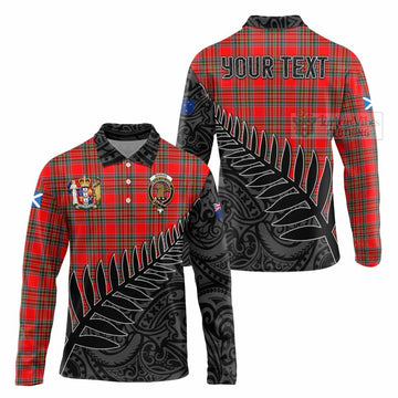 Binning Crest Tartan Long Sleeve Polo Shirt with New Zealand Silver Fern Half Style Unisex - Tartan Vibes Clothing