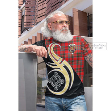 Binning Tartan Cotton T-shirt with Family Crest and Celtic Symbol Style Men's Shirt - Tartan Vibes Clothing