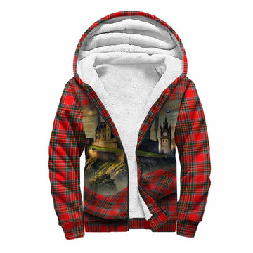 Binning Tartan Family Crest Sherpa Hoodie with Scottish Ancient Castle Style Unisex S - Tartan Vibes Clothing
